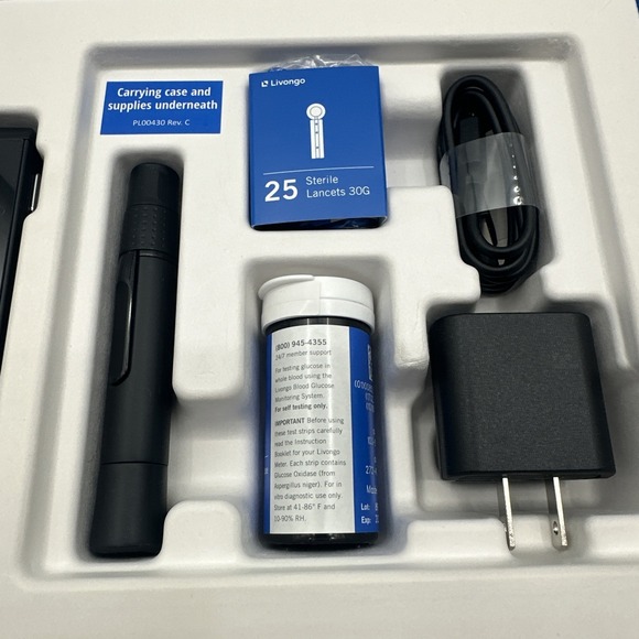 Livongo Connected Meter Kit With Test Strips Glucose Solution Booklet Open Box - Picture 6 of 13